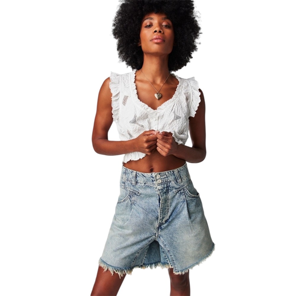 We The Free Light Blue Jean Shorts